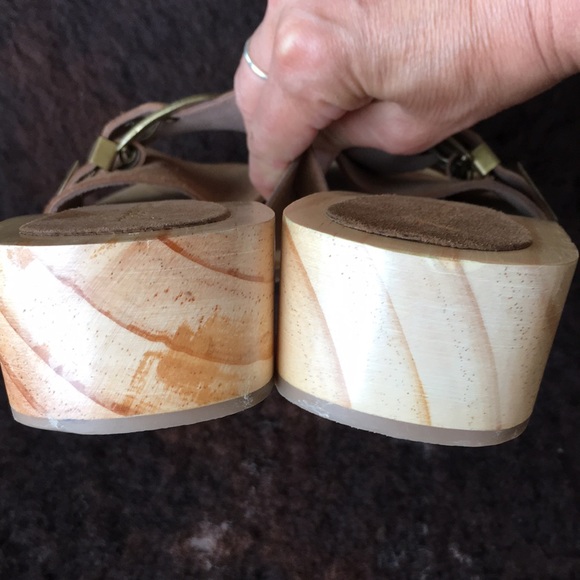 Free People Westtown Slide wood slide chunky sandals size 8 - Picture 8 of 11